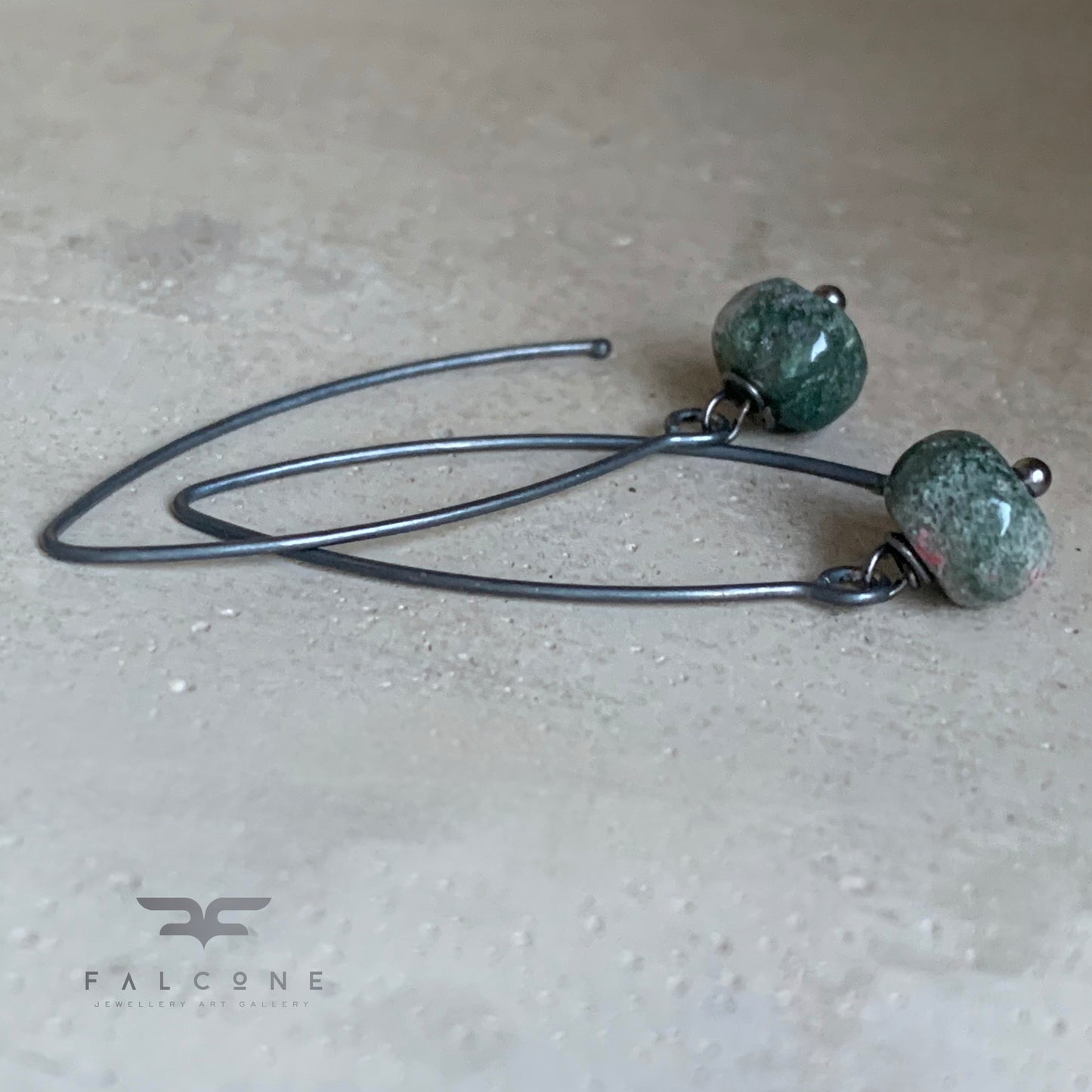 Agate and Sterling Silver Earrings 'Nymphs of Moss and Heathland'