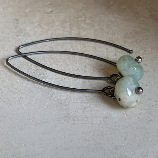 Agate and Sterling Silver Earrings ‘Nymphs of Mists and Morning Dew’