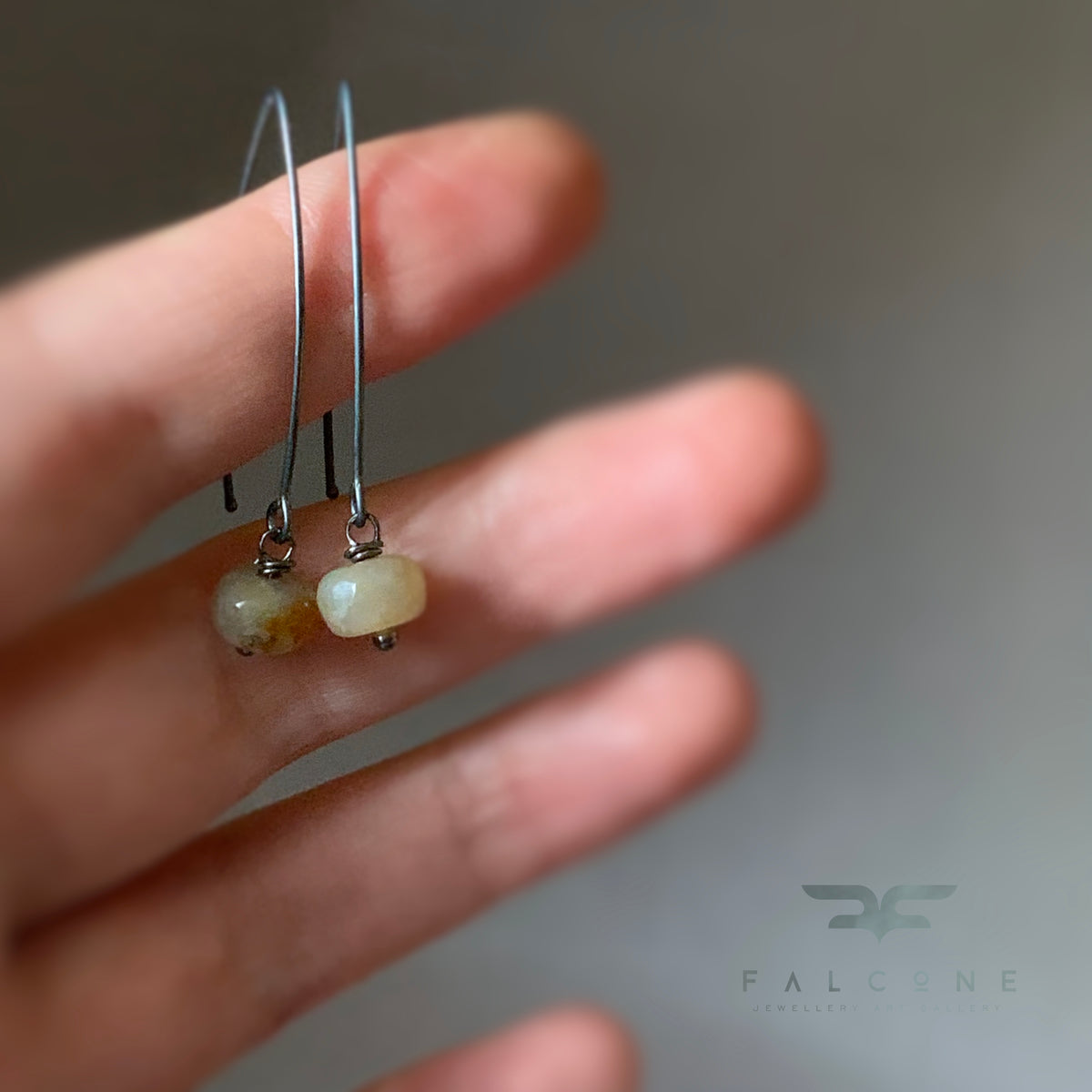 Agate and Sterling Silver Earrings 'Nymphs of the Sandy Beaches'