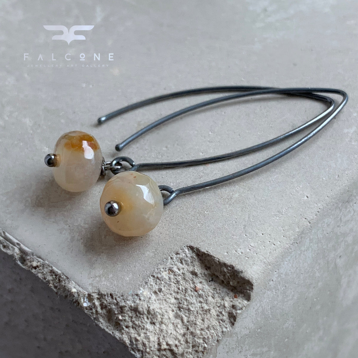 Agate and Sterling Silver Earrings 'Nymphs of the Sandy Beaches'