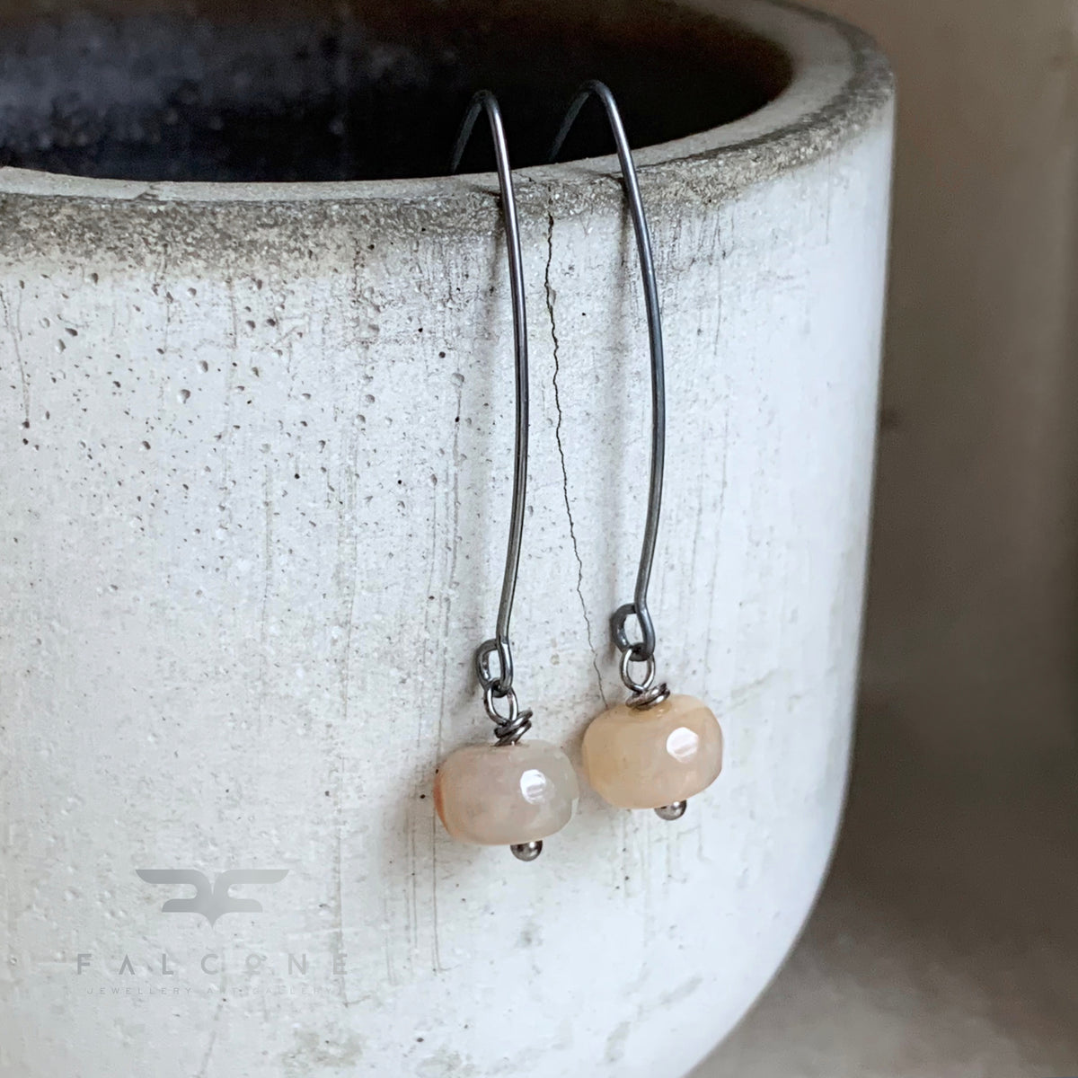 Agate and Sterling Silver Earrings 'Nymphs of the Sandy Beaches'