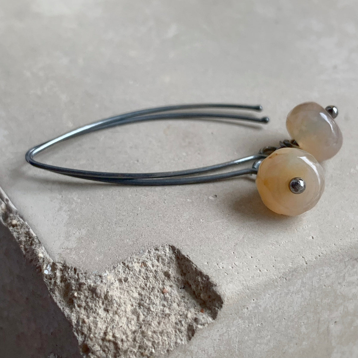 Agate and Sterling Silver Earrings 'Nymphs of the Sandy Beaches'
