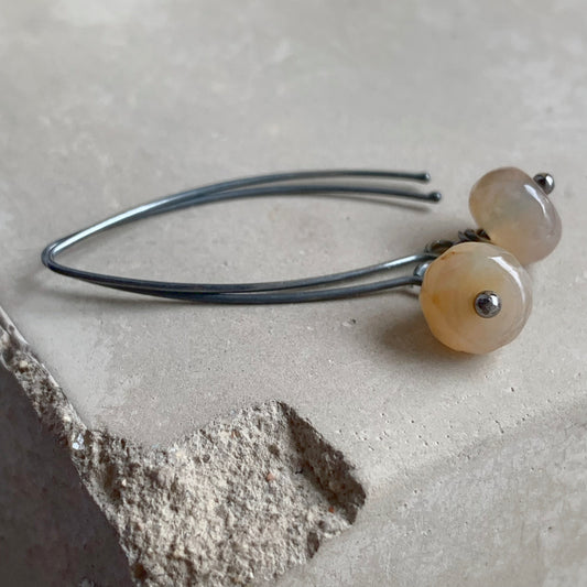Agate and Sterling Silver Earrings 'Nymphs of the Sandy Beaches'