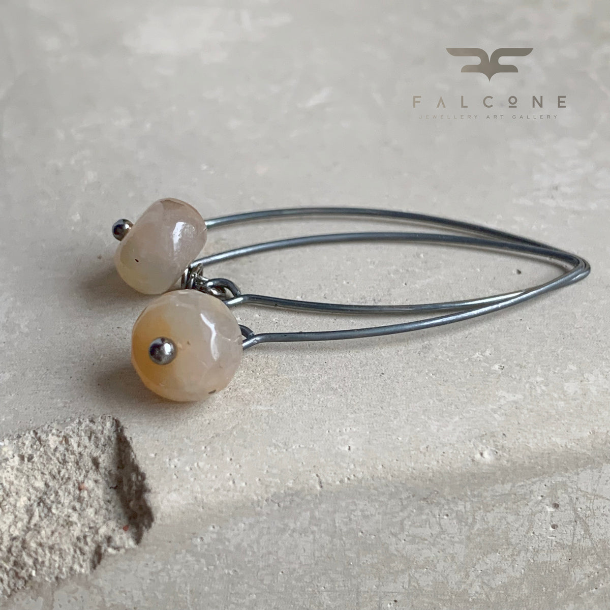 Agate and Sterling Silver Earrings 'Nymphs of the Sandy Beaches'