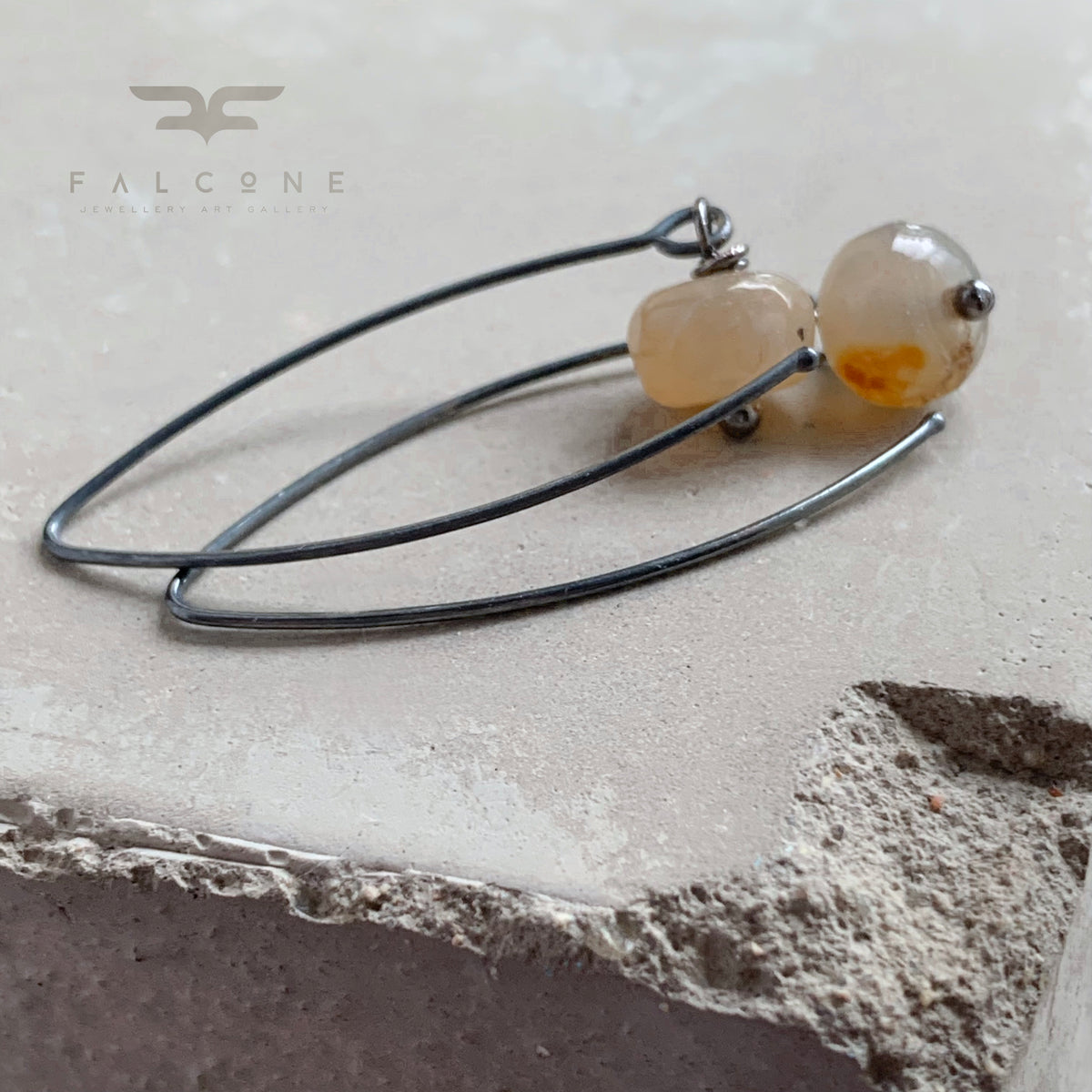 Agate and Sterling Silver Earrings 'Nymphs of the Sandy Beaches'