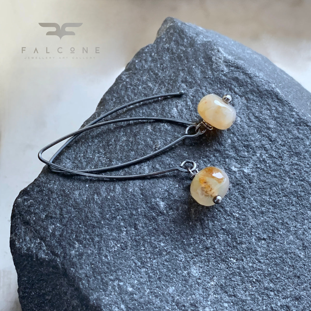 Agate and Sterling Silver Earrings 'Nymphs of the Sandy Beaches'
