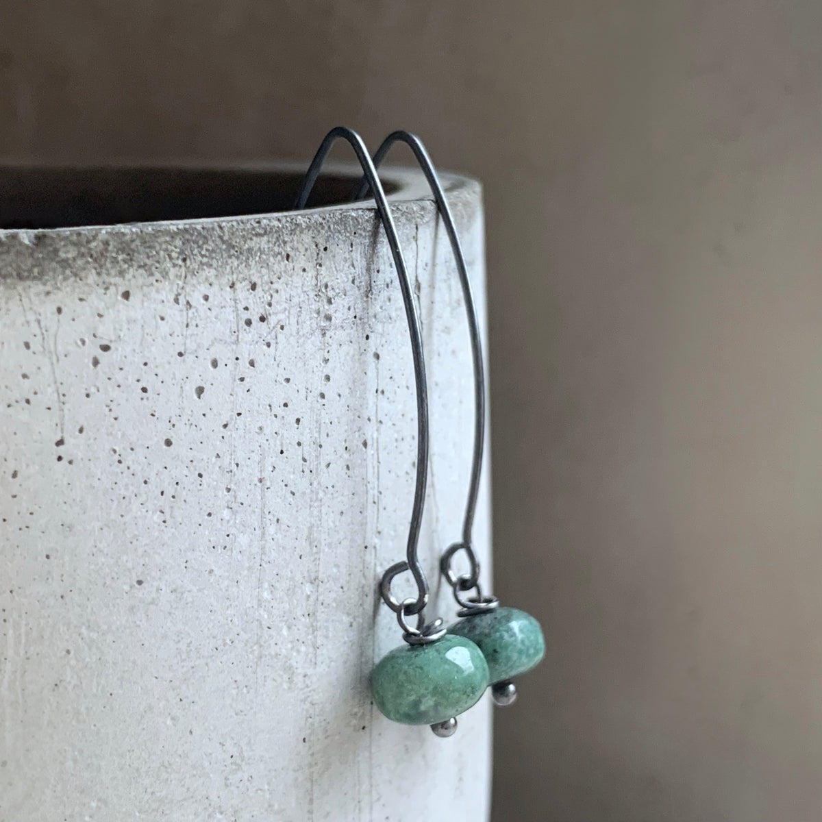 Agate and Sterling Silver Earrings 'Nymphs of the Tall Grasses'