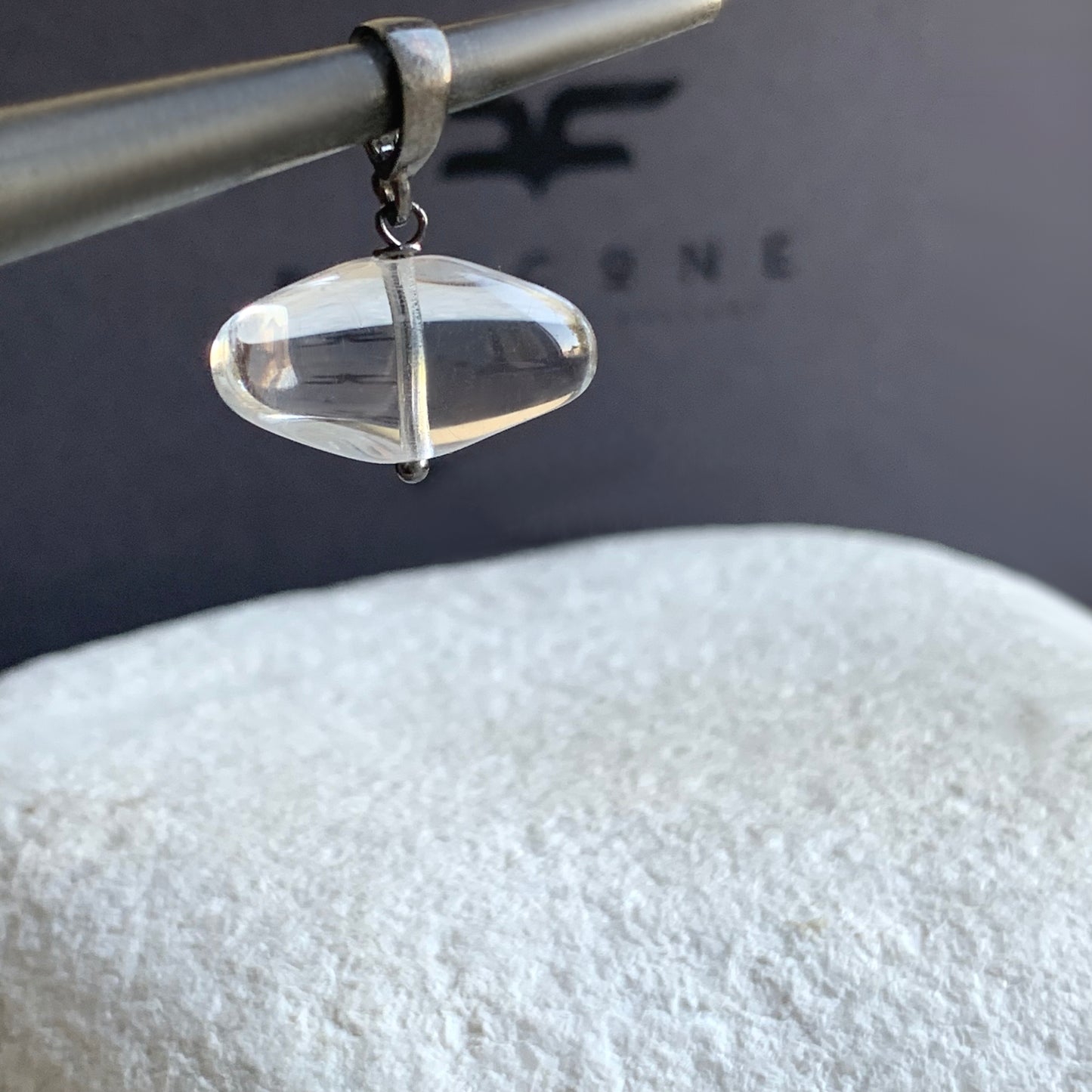 Colgante de cristal y plata 'Agua clara'