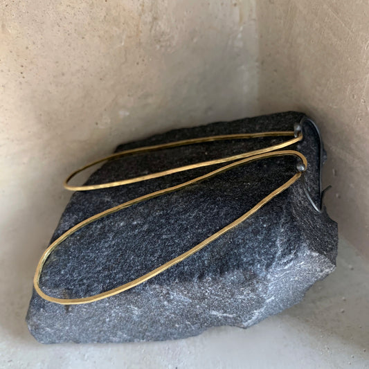 Brass and Silver Earrings 'Irregular Long'