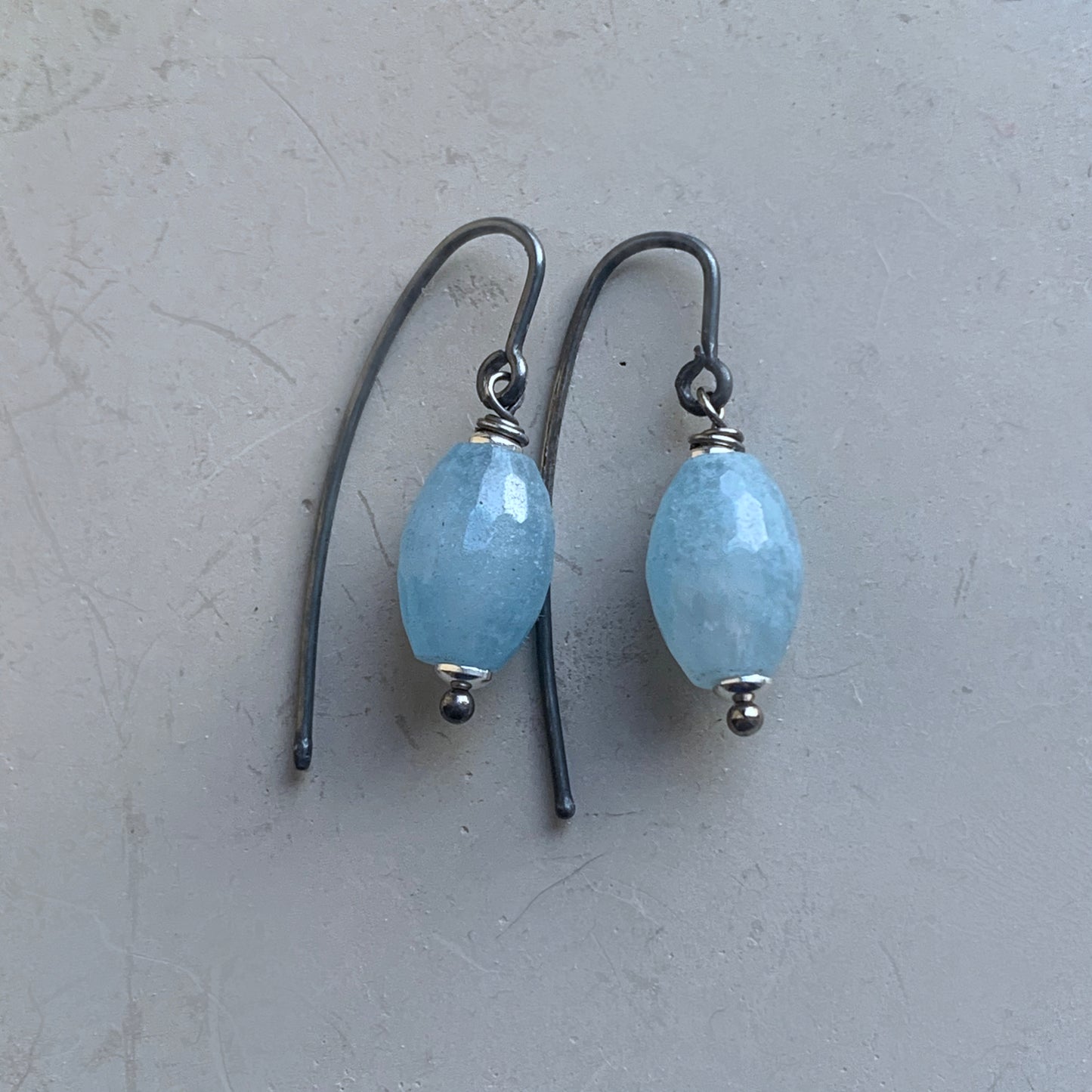 Sterling Silver and Blue Quartz Earrings 'Cold Blue'