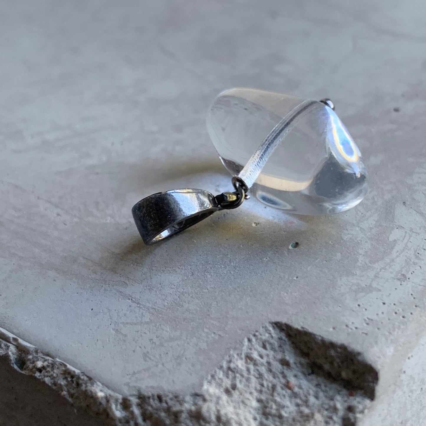 Colgante de cristal y plata 'Agua clara'