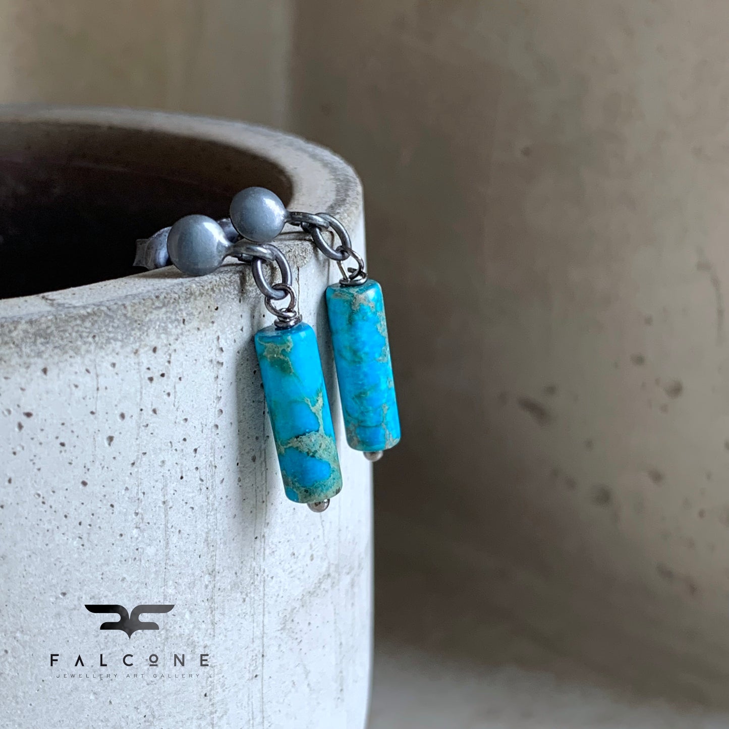 Pendientes de jaspe imperial y plata “Fragmento del Cielo”