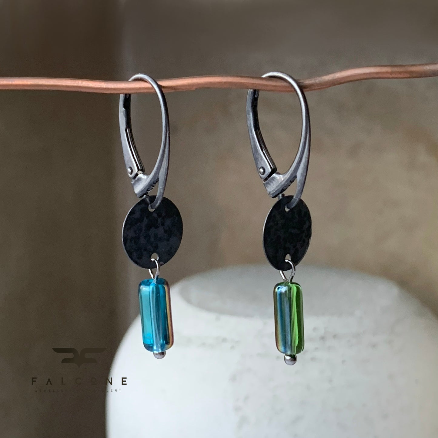 Pendientes de plata y cristal 'Elfos'