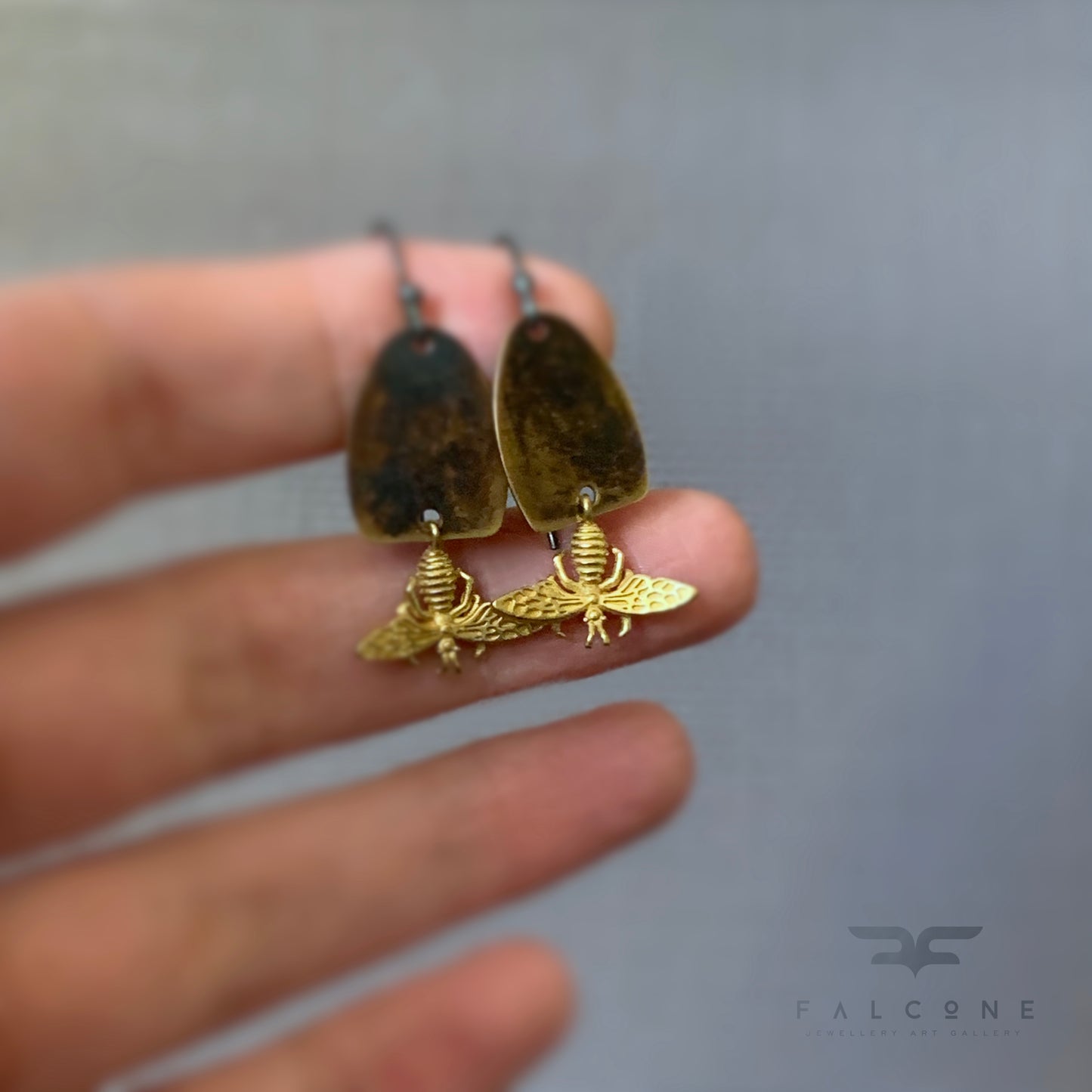 Brass & Sterling Silver Earrings 'Ephemeral'