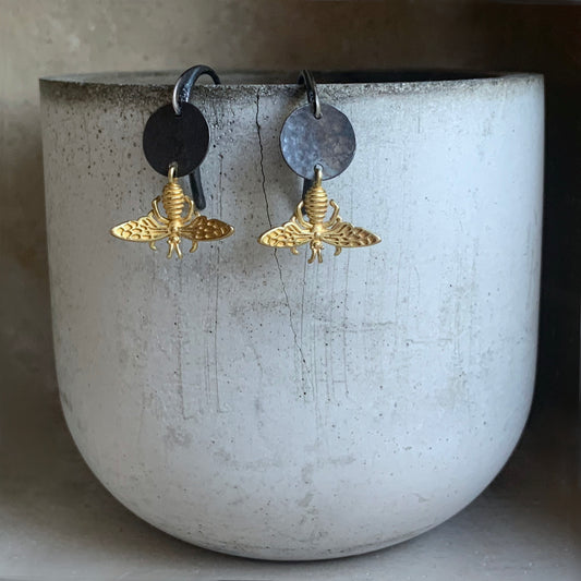 Brass and Sterling Silver Earrings 'Ephemeral'