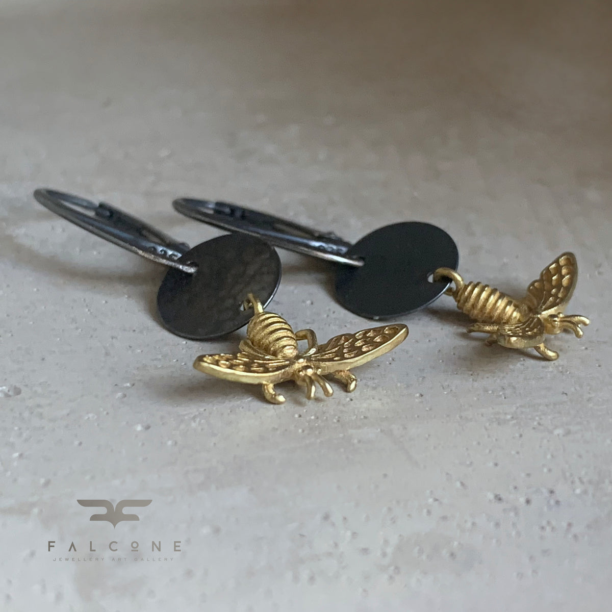 Brass and Sterling Silver Earrings 'Ephemeral'