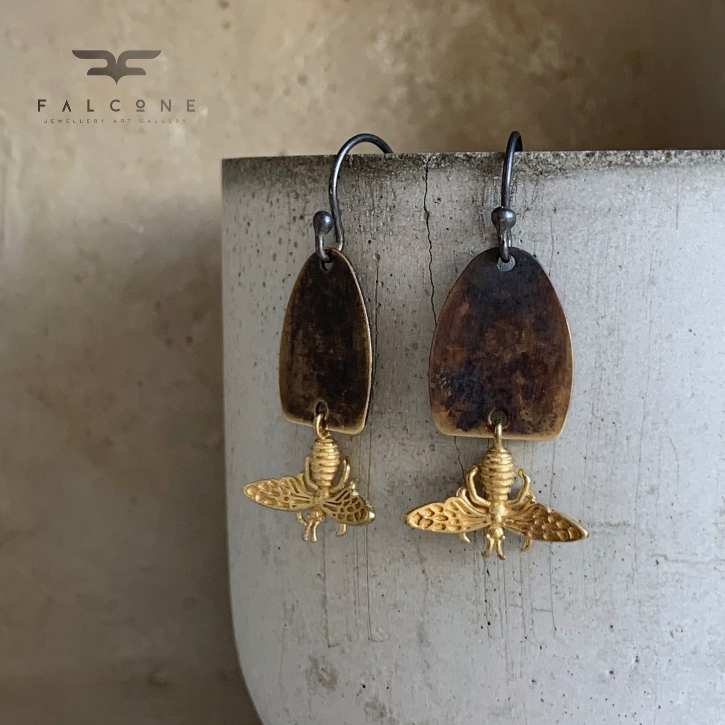 Brass & Sterling Silver Earrings 'Ephemeral'