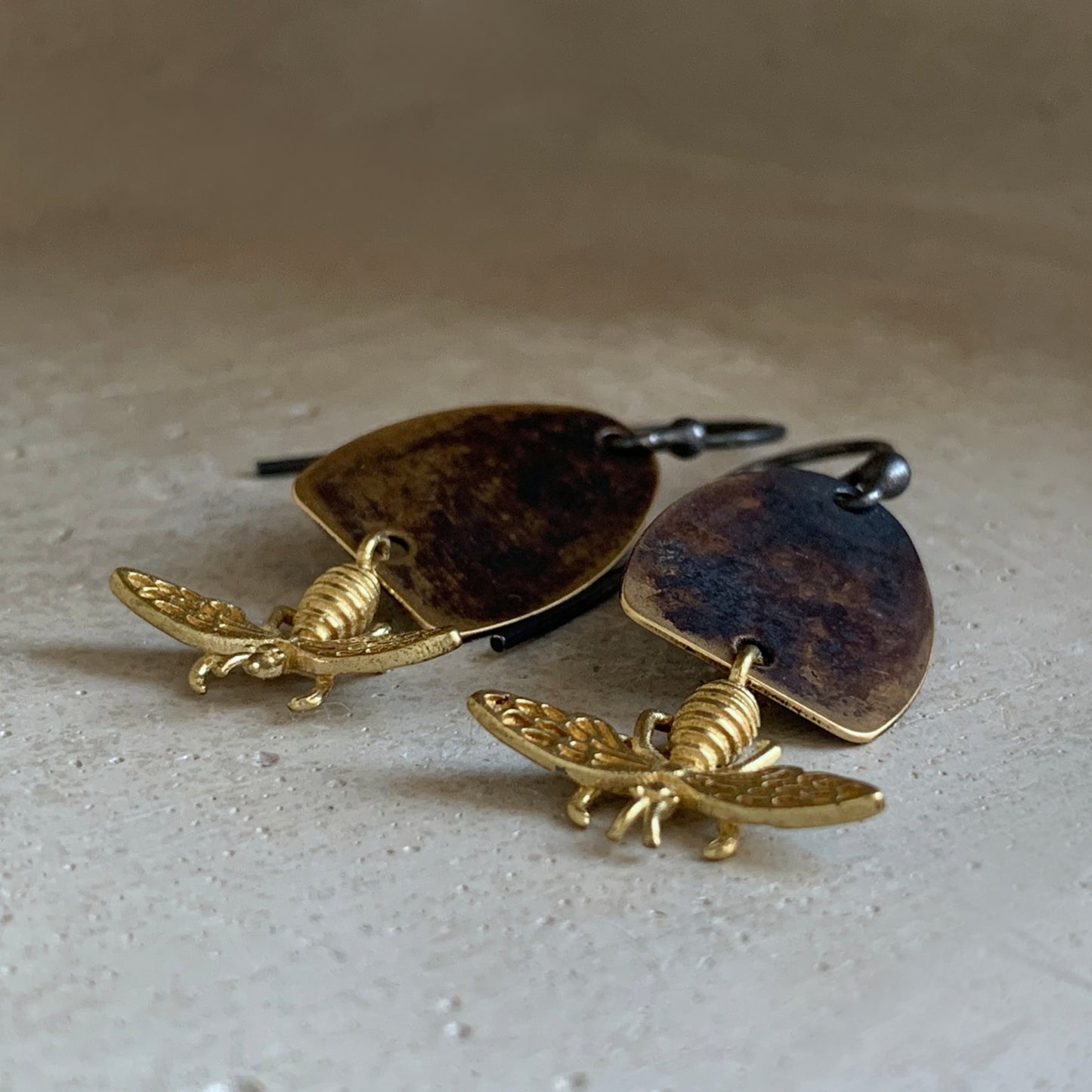 Brass & Sterling Silver Earrings 'Ephemeral'