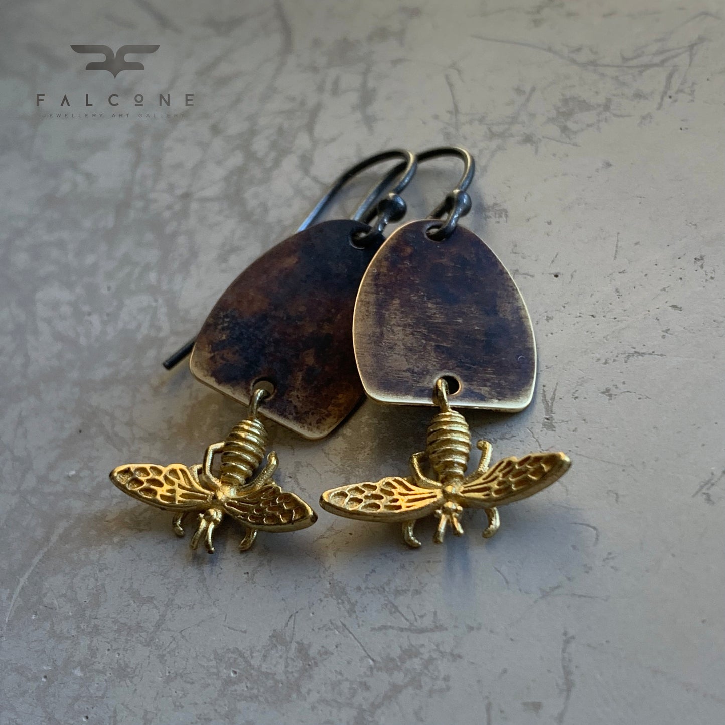 Brass & Sterling Silver Earrings 'Ephemeral'