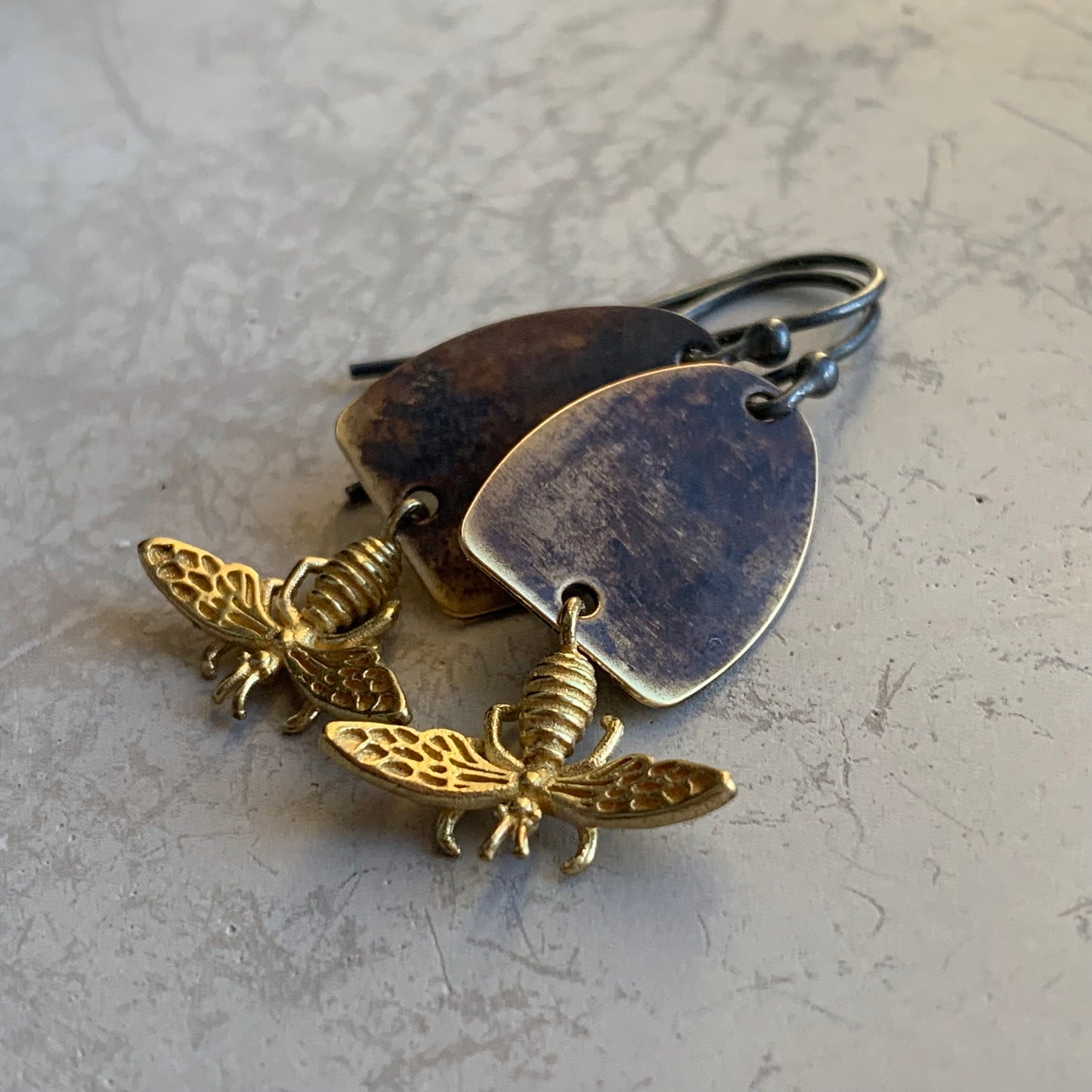 Brass & Sterling Silver Earrings 'Ephemeral'