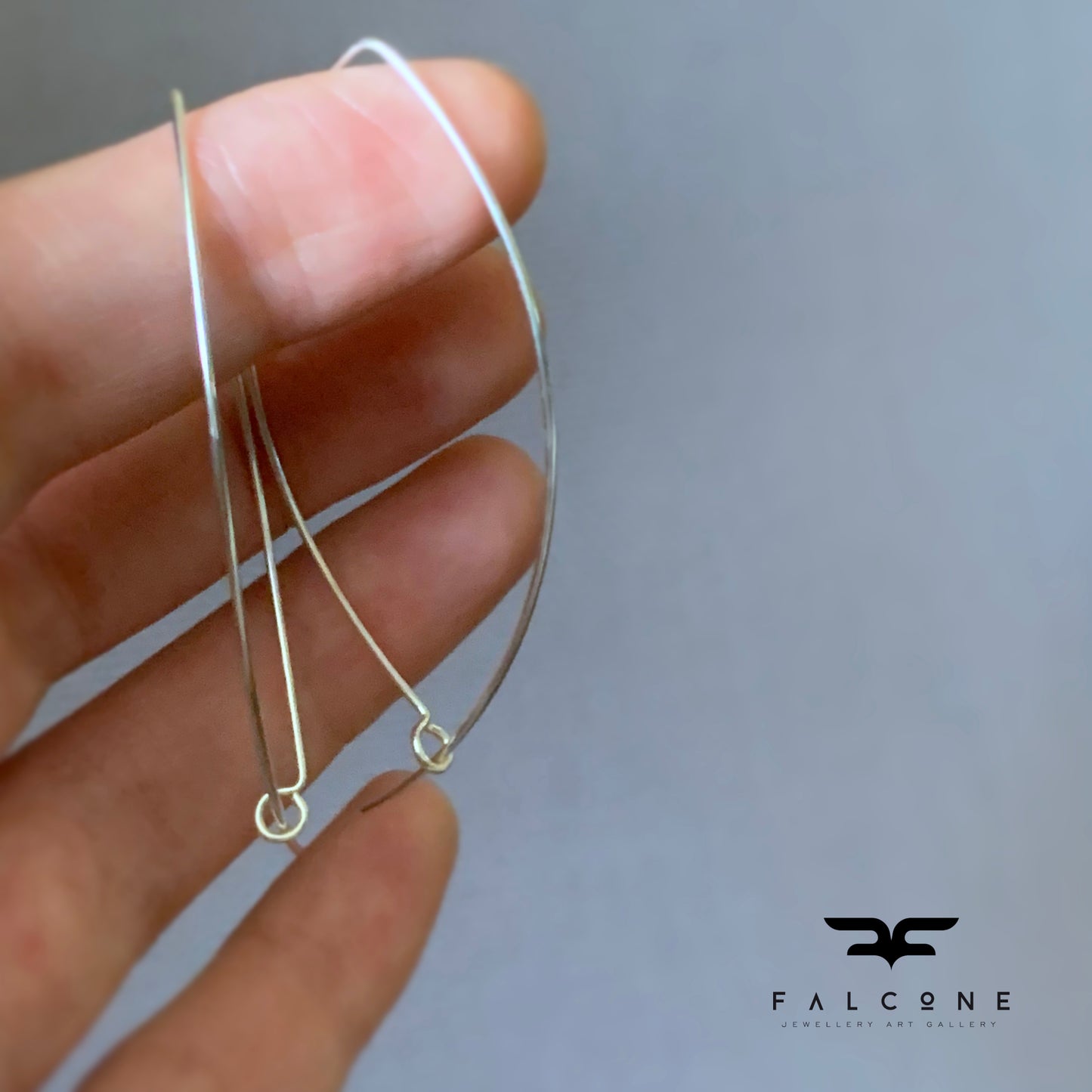 Pendientes de plata de ley 'Plata sencilla grande'