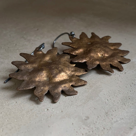 Brass and Sterling Silver Earrings 'Sun Over Venice'