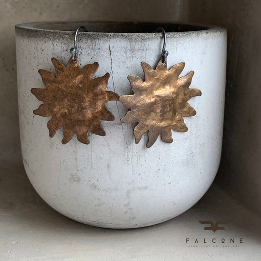 Brass and Sterling Silver Earrings 'Sun Over Venice'