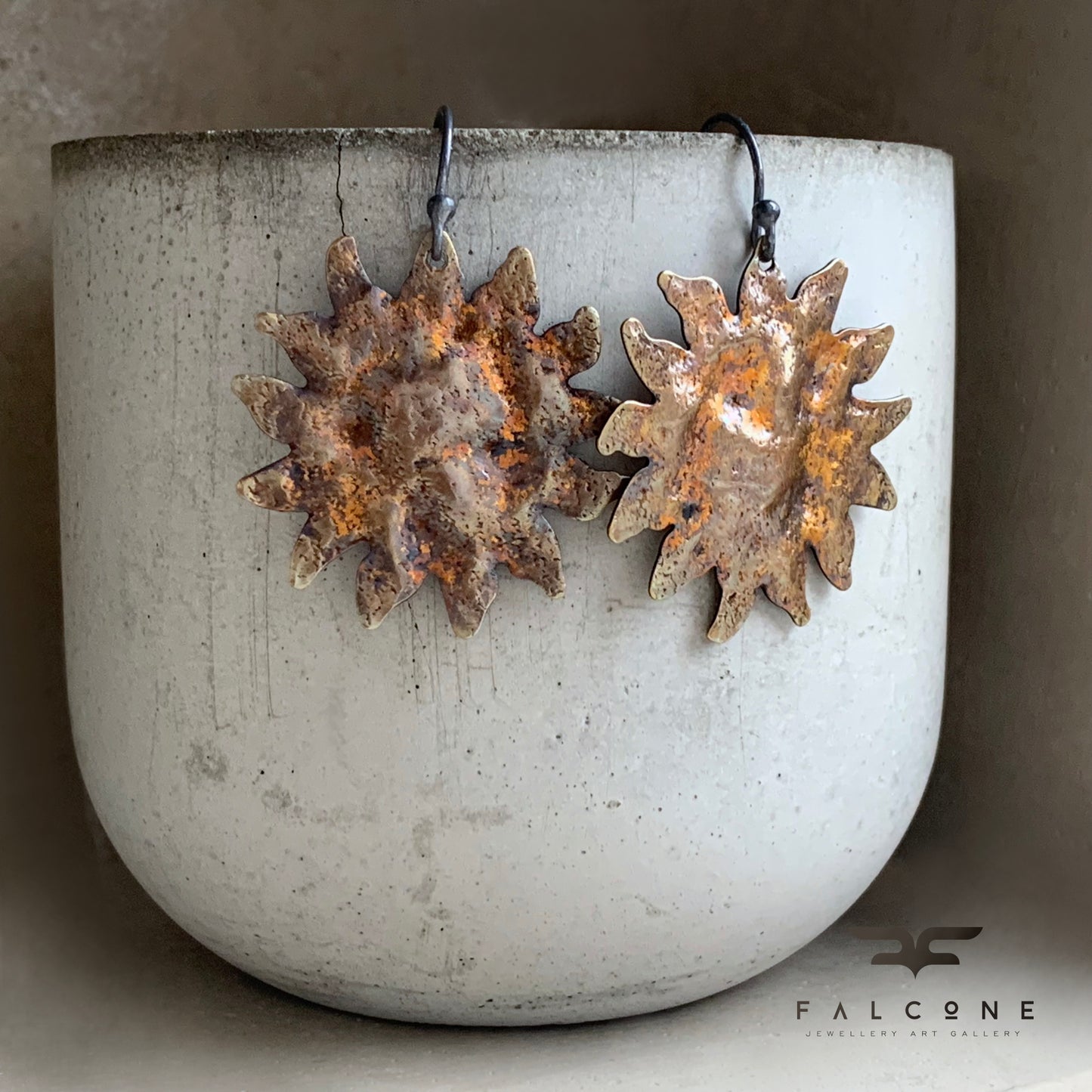 Pendientes de latón y plata de ley 'Sol sobre Venecia'