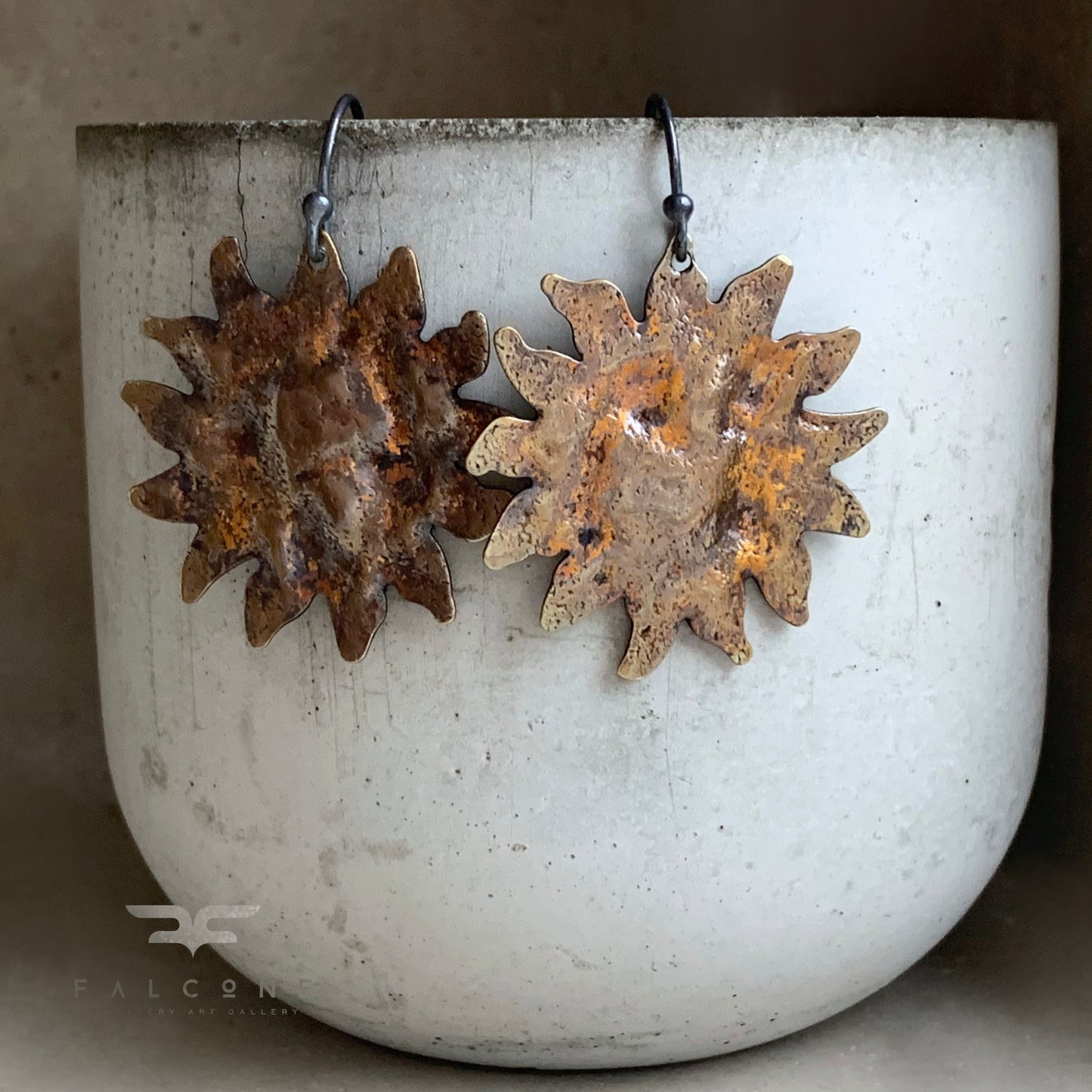 Pendientes de latón y plata de ley 'Sol sobre Venecia'