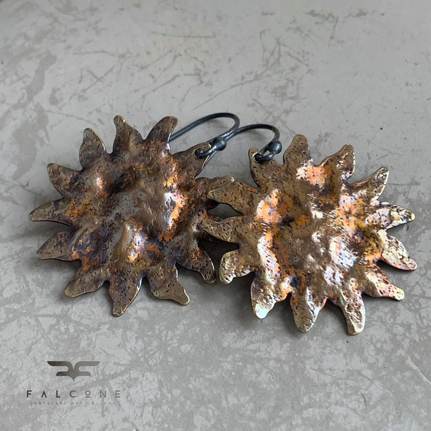 Pendientes de latón y plata de ley 'Sol sobre Venecia'