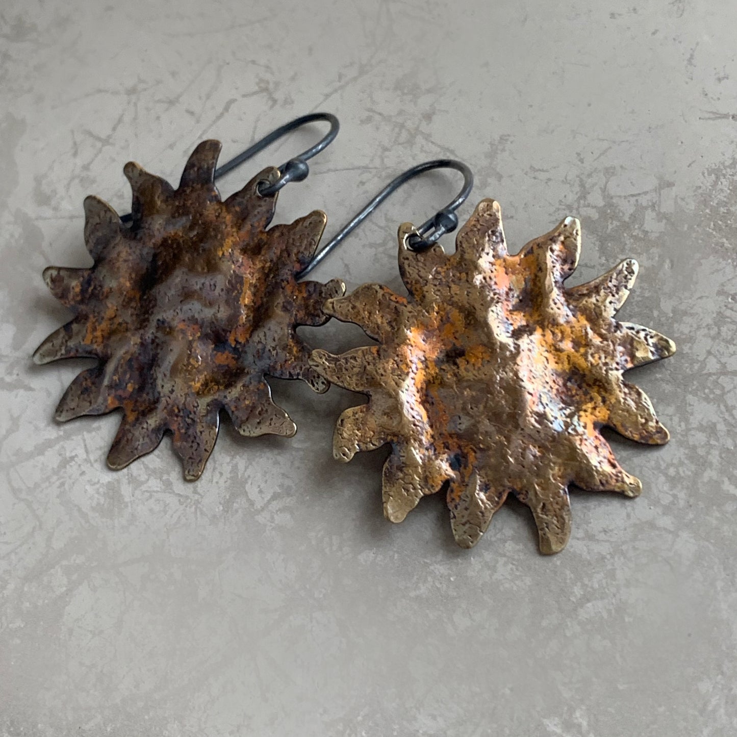 Pendientes de latón y plata de ley 'Sol sobre Venecia'