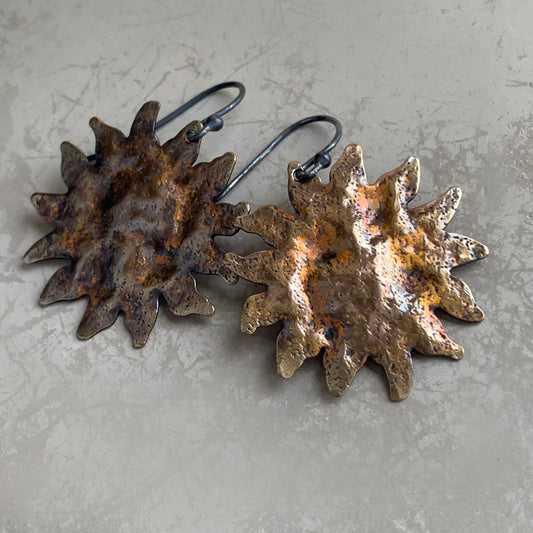 Pendientes de latón y plata de ley 'Sol sobre Venecia'