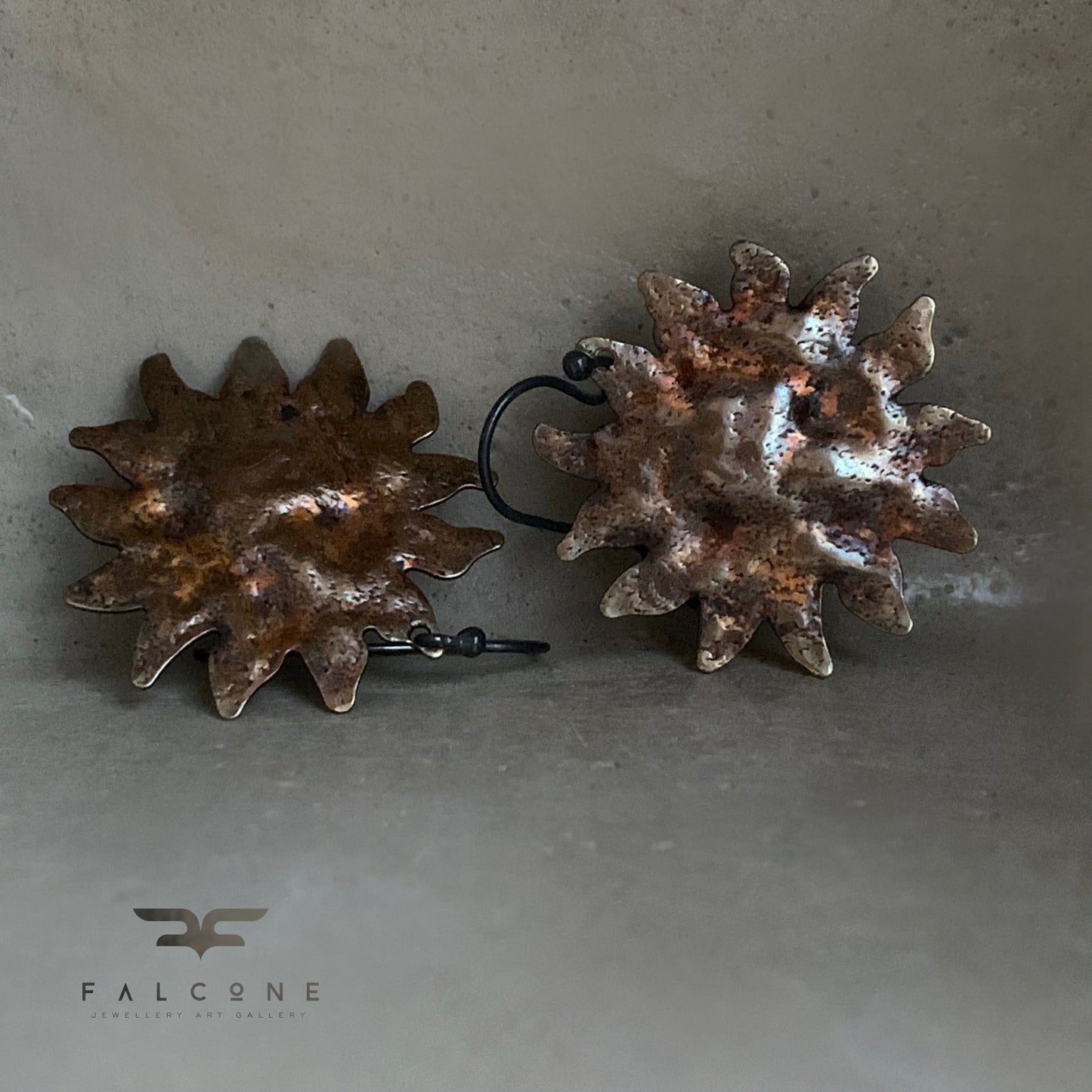 Pendientes de latón y plata de ley 'Sol sobre Venecia'