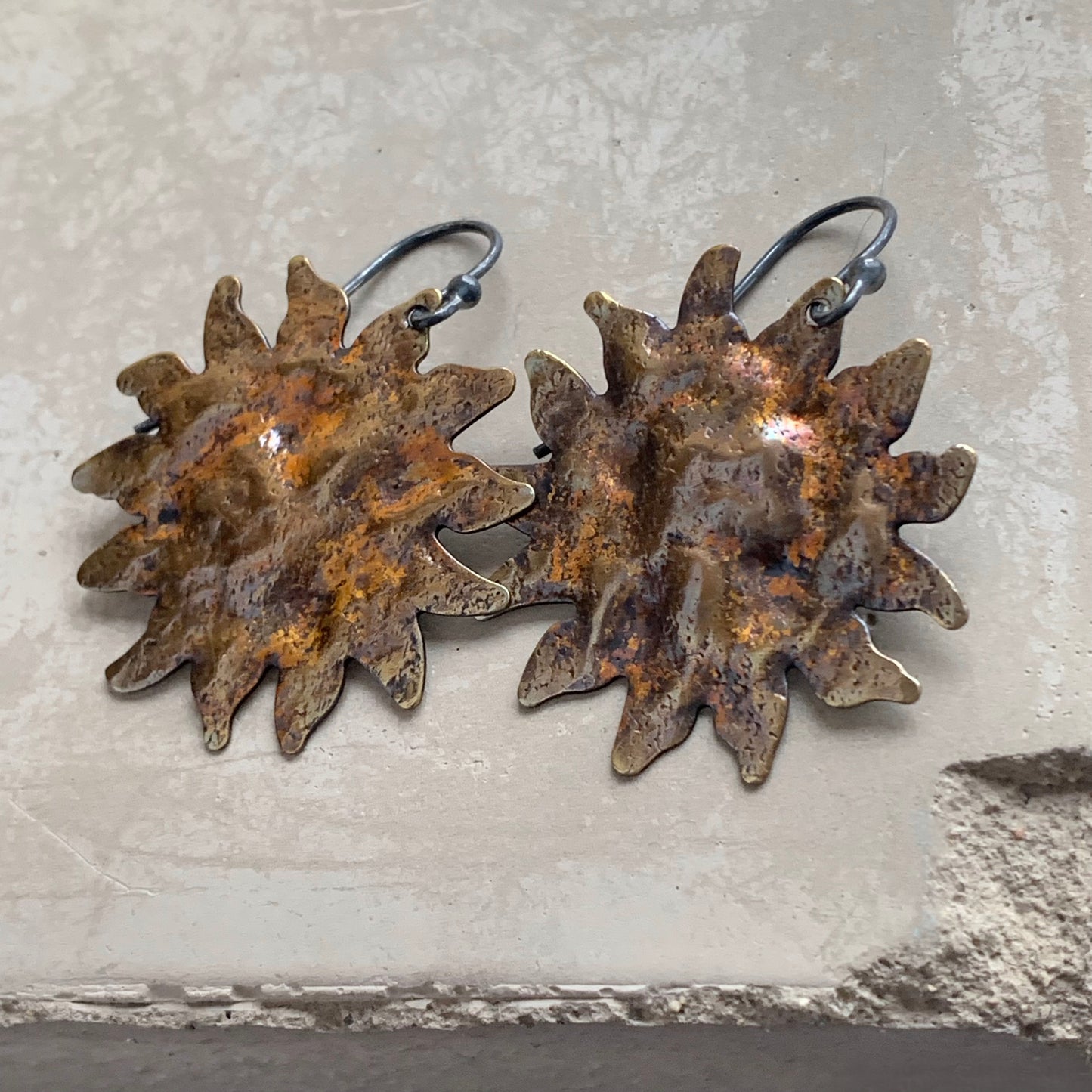 Pendientes de latón y plata de ley 'Sol sobre Venecia'