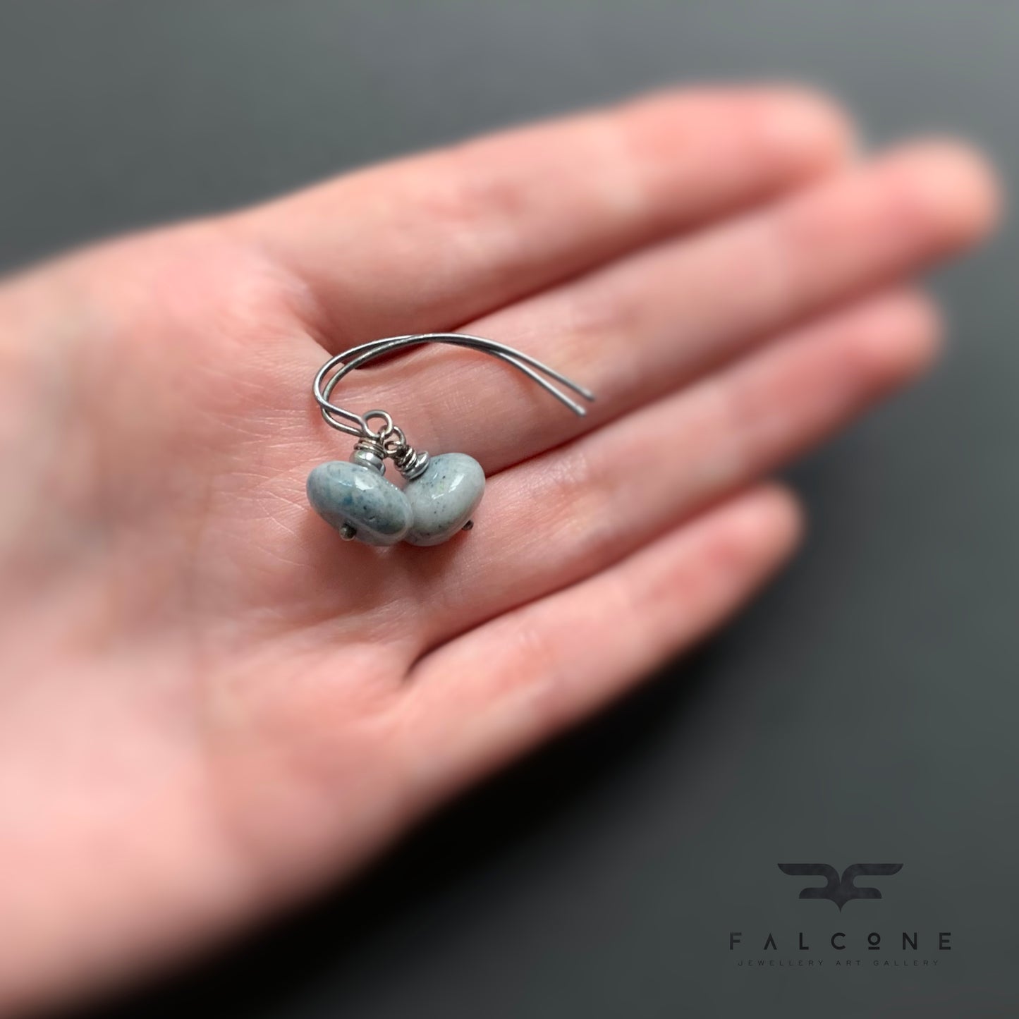 Pendientes con plata y piedras 'Larimar Gris'