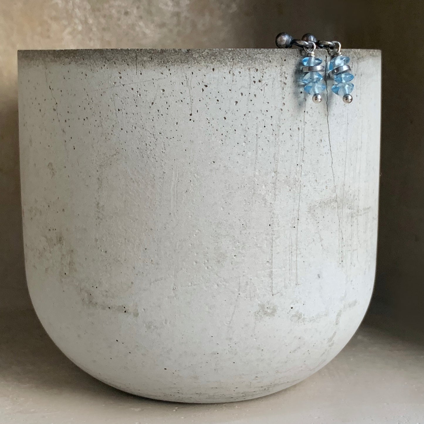Sterling Silver Earrings with Gemstones 'Blue Topaz'