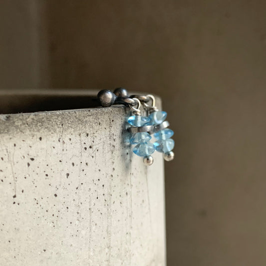 Sterling Silver Earrings with Gemstones 'Blue Topaz'