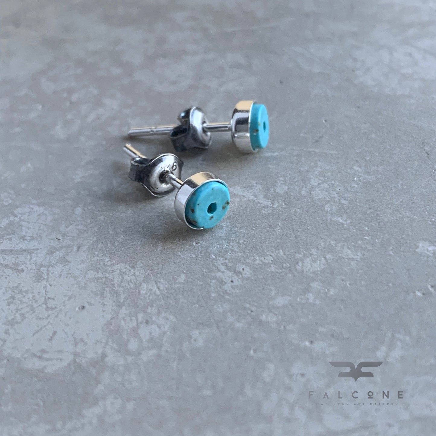 Pendientes de plata de ley 'Turquesa azul claro'