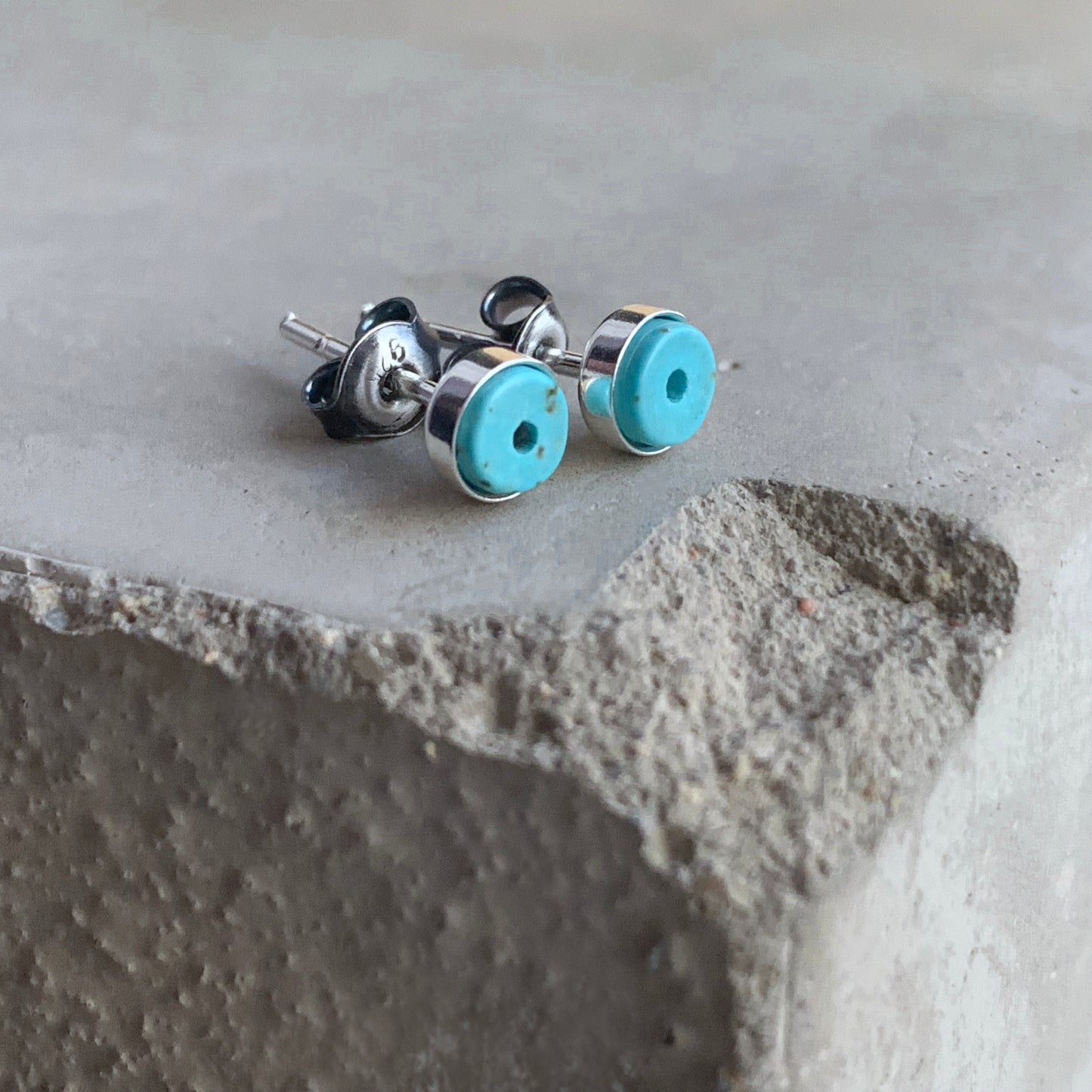 Pendientes de plata de ley 'Turquesa azul claro'