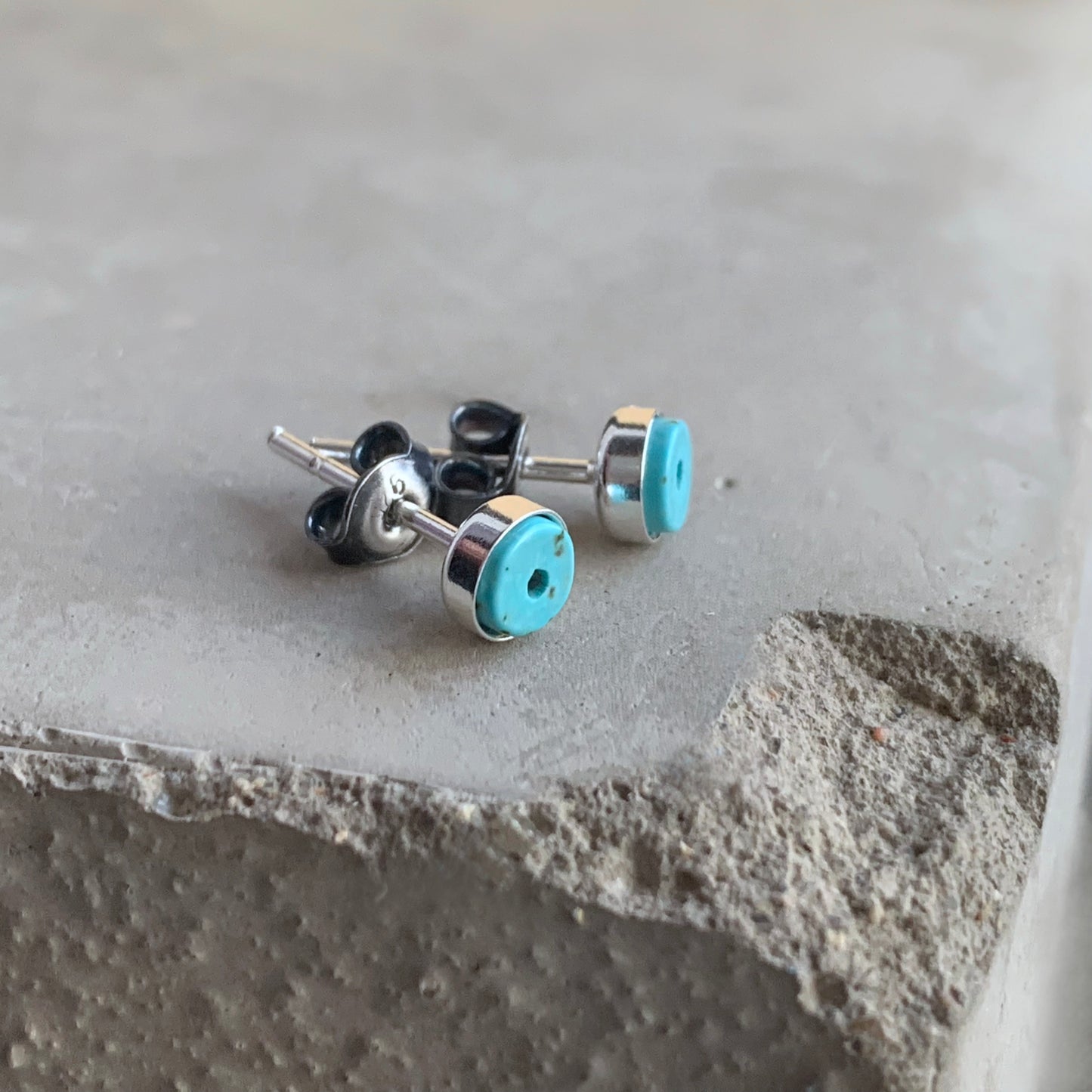 Pendientes de plata de ley 'Turquesa azul claro'