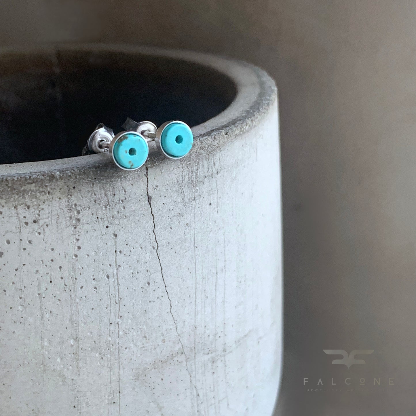 Pendientes de plata de ley 'Turquesa azul claro'