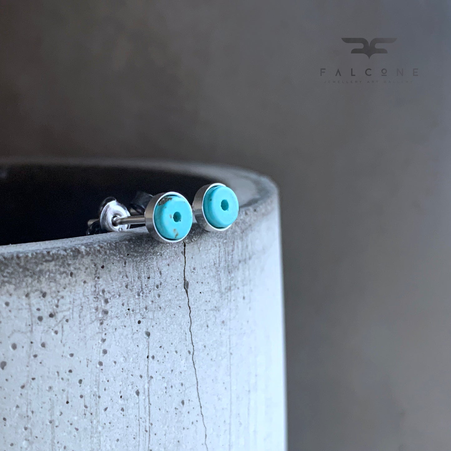 Pendientes de plata de ley 'Turquesa azul claro'