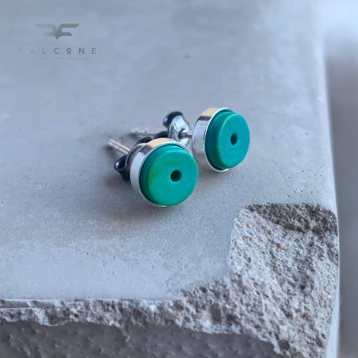 Pendientes de plata de ley 'Turquesa verde'