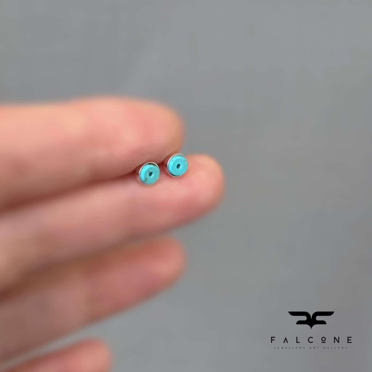 Pendientes de plata de ley 'Turquesa azul claro'