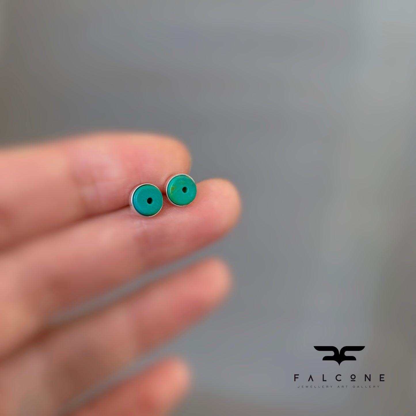 Pendientes de plata de ley 'Turquesa verde'