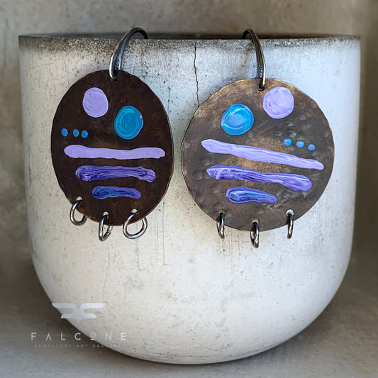 Brass and Sterling Silver Earrings 'Sailboats'