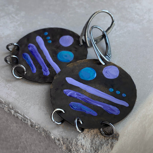 Brass and Sterling Silver Earrings 'Sailboats'