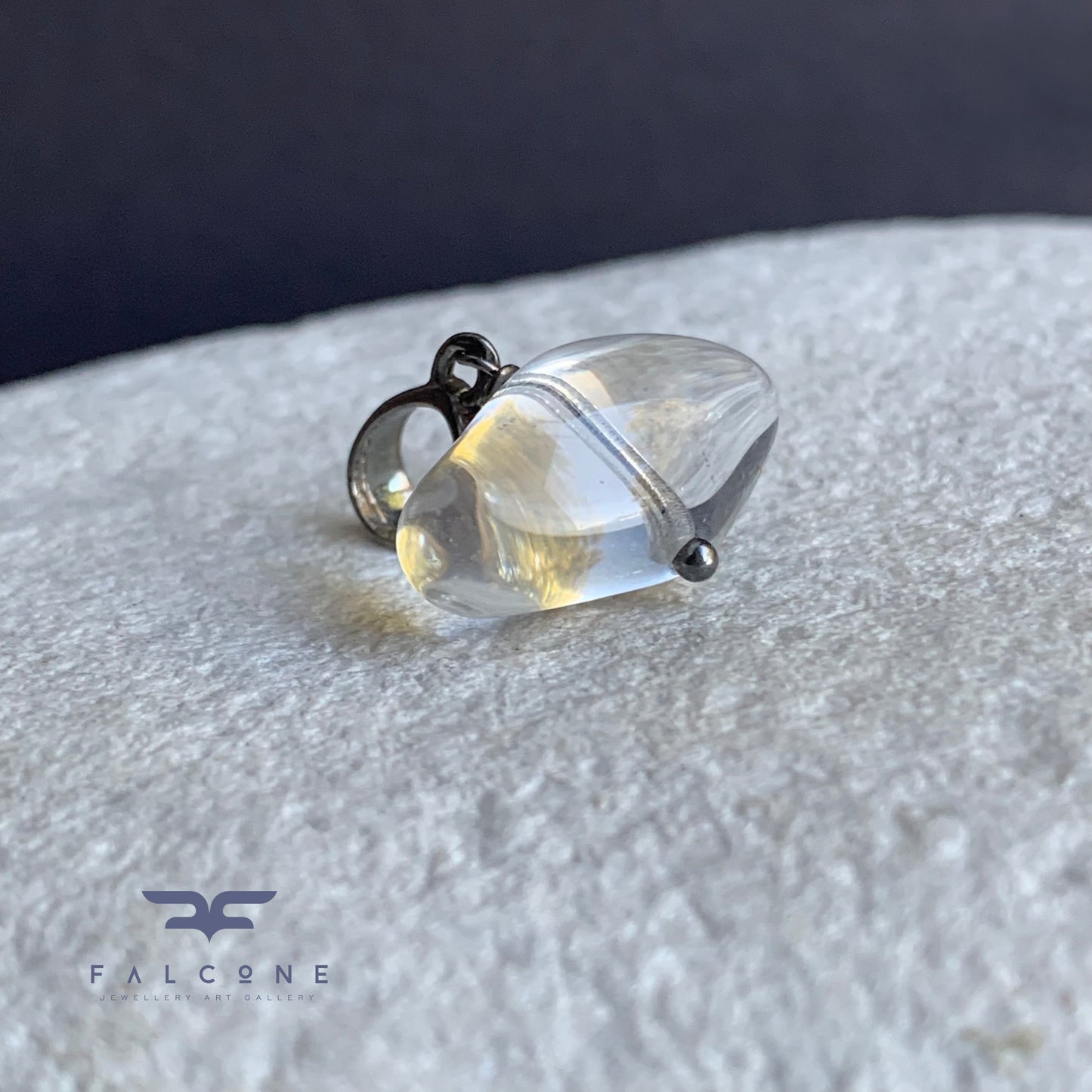 Colgante de cristal y plata 'Agua clara'