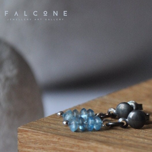 Pendientes de plata con topacio natural 'Blue Topaz'